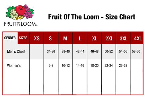 fruit of the loom sizing|men's neck size chart.